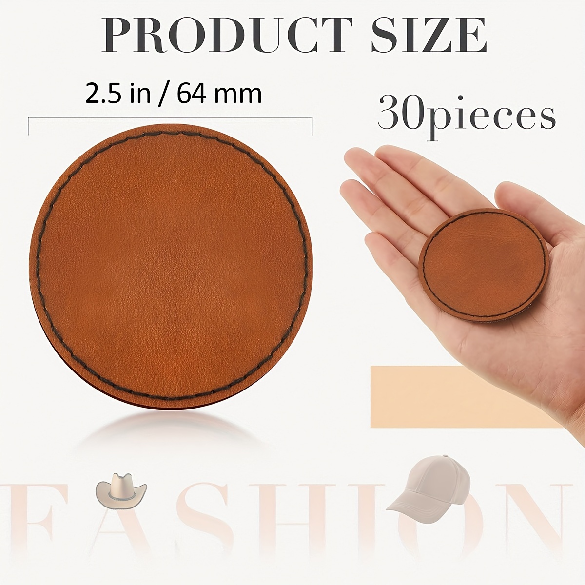 20pcs PC Leatherette Hat Patches With Adhesive, Blank Faux Leather Patches  For Custom Hats Clothes Bags, Faux Leather Rectangular Blank Patch