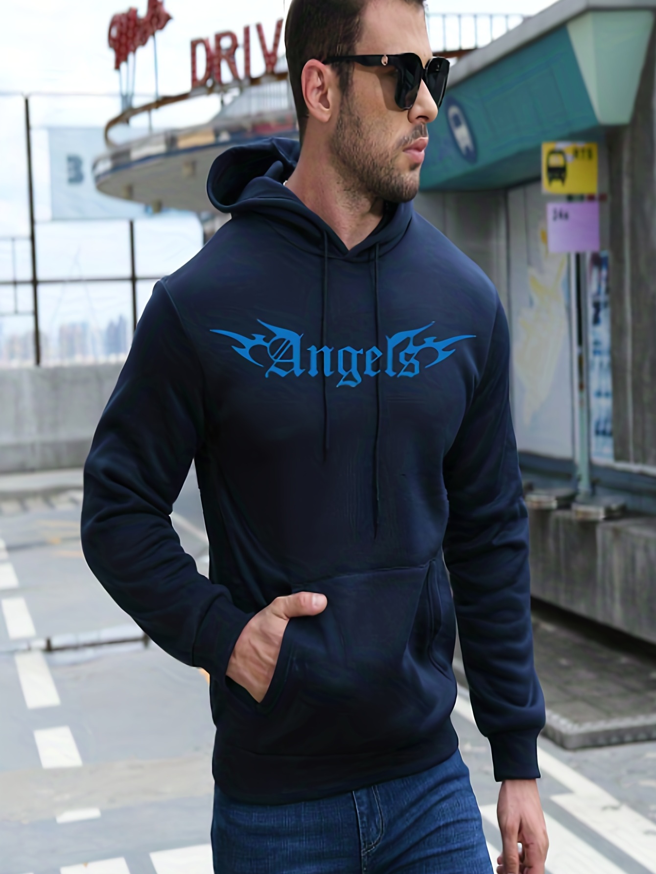 Blue Hoodie - Temu