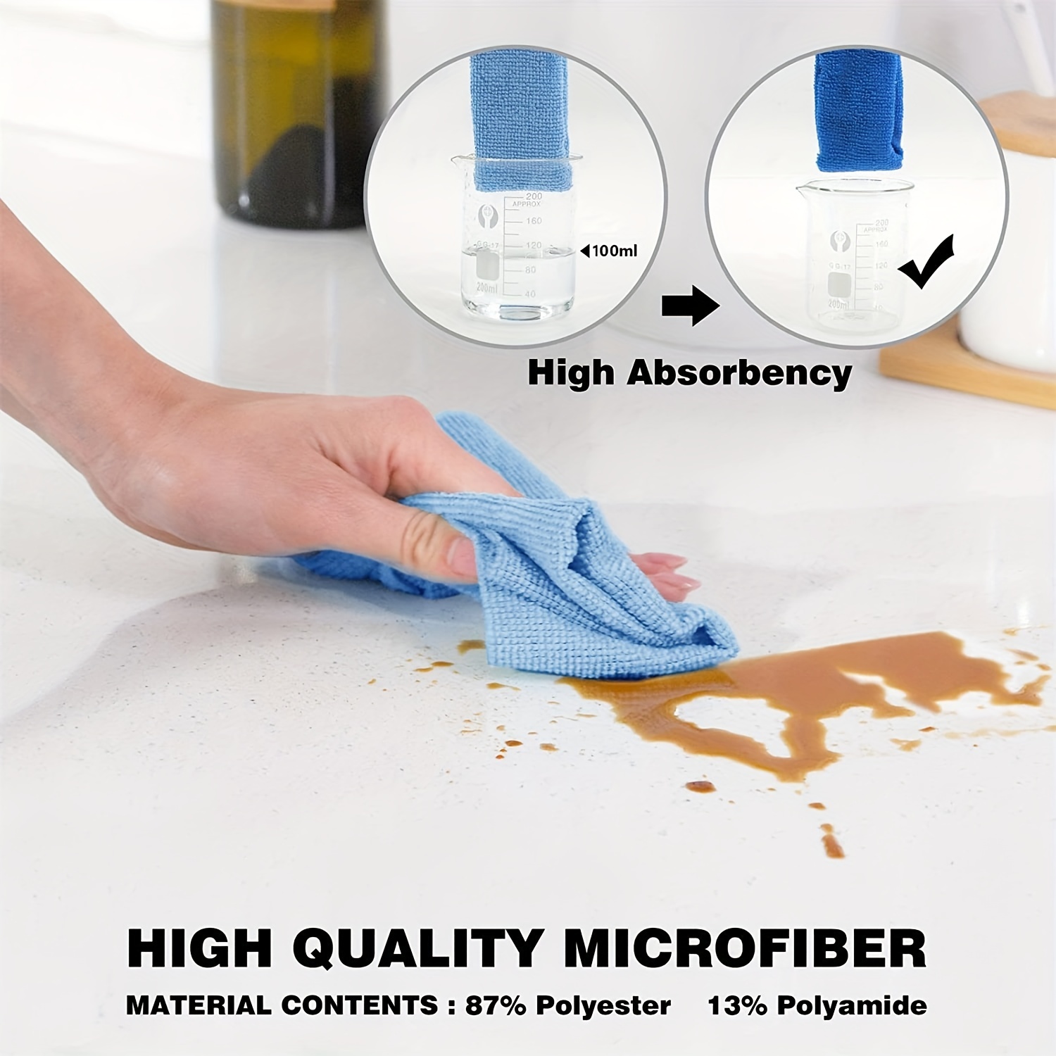 Tear-Away Cleaning Towels Roll Microfiber Dish Cloth Reusable Kitchen Wash  Towel