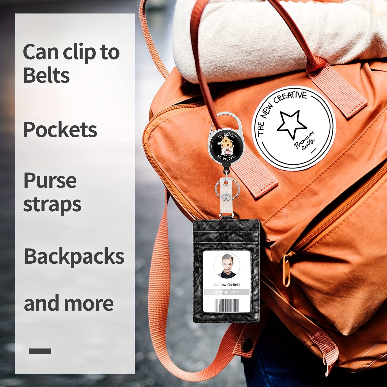 Badge Reels Holder Retractable Keychain Heavy Duty Id Clip - Temu