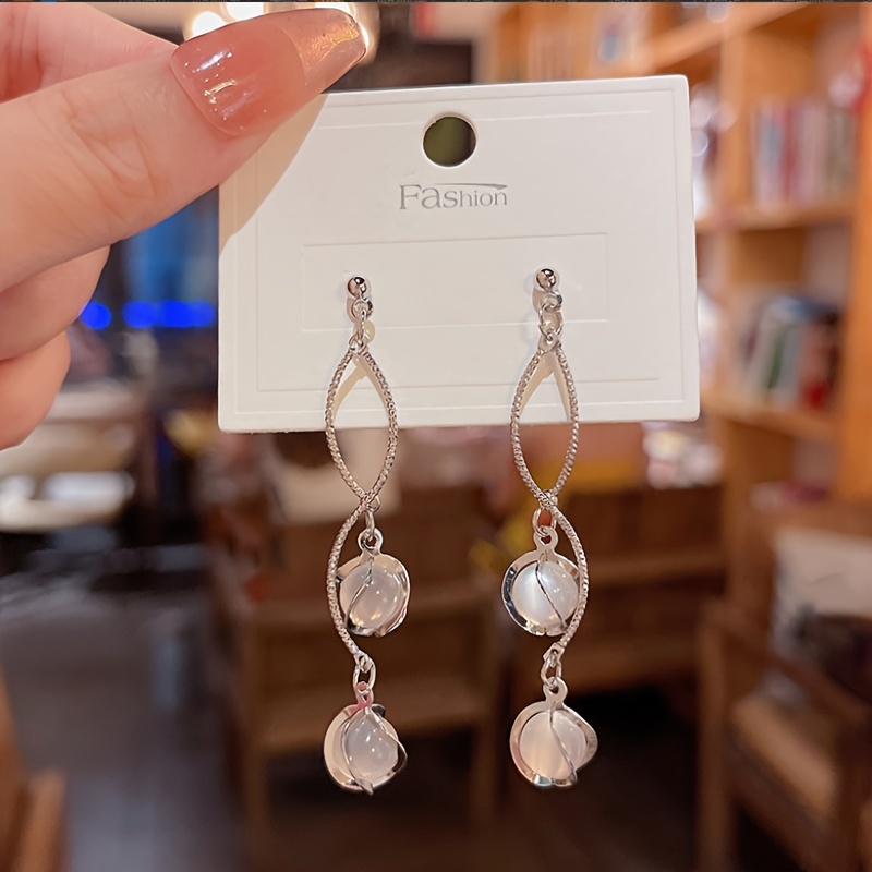Tassel Opal Earrings Women Girls Party Prom Decor