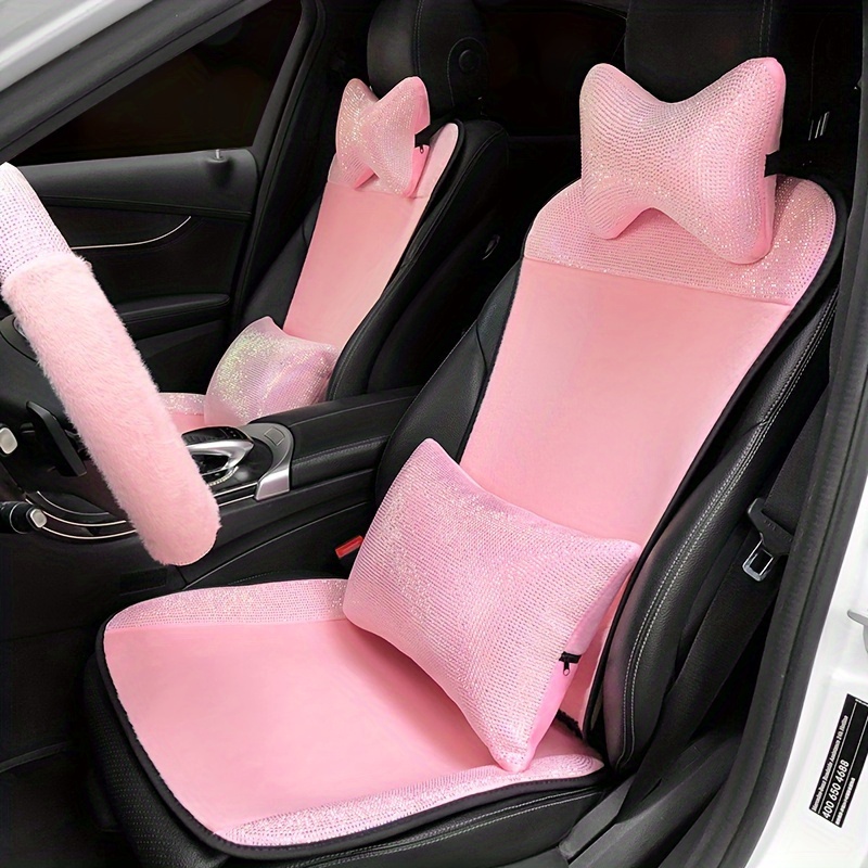 1 Funda Rosa Asiento Coche Cojín Antideslizante Diamantes - Temu Chile