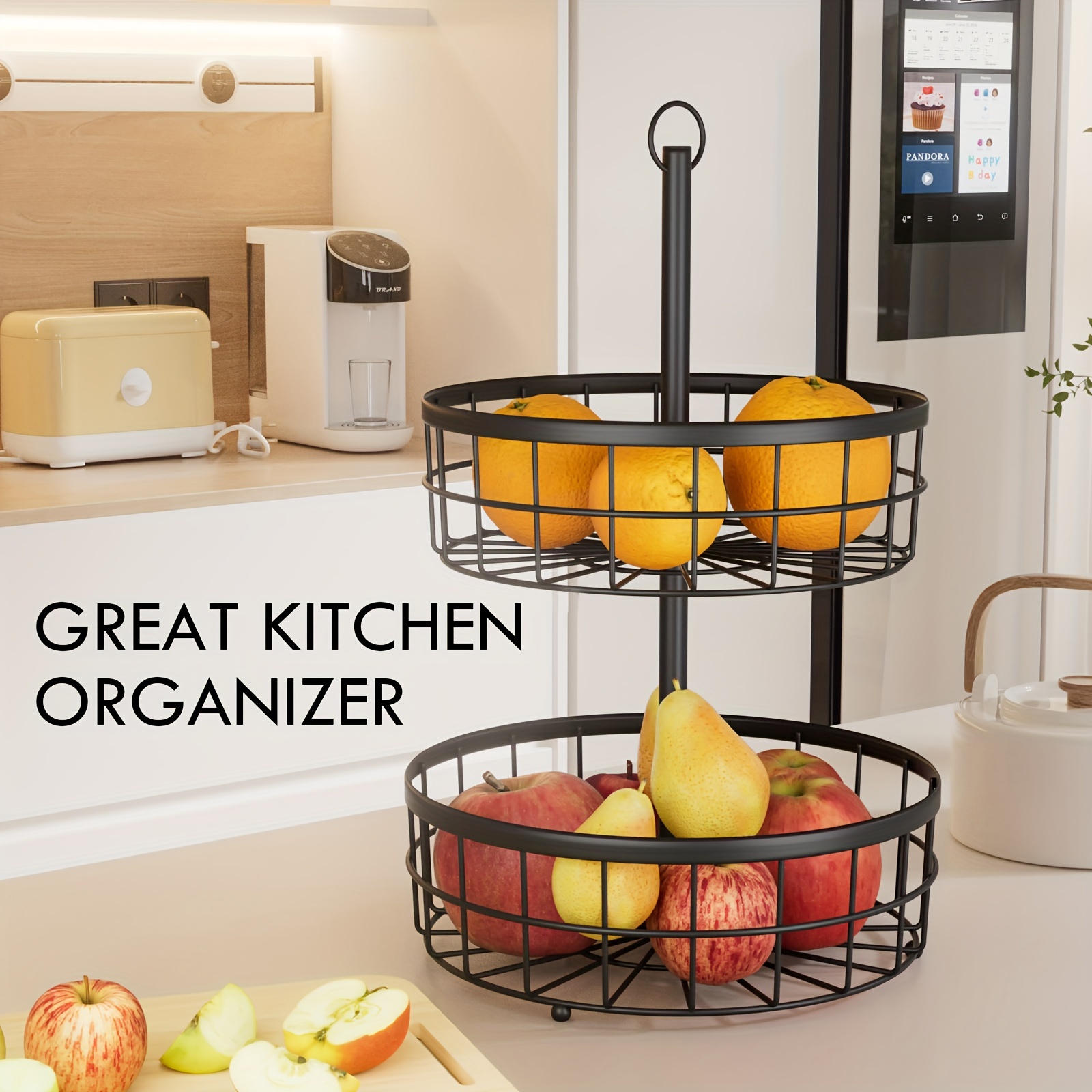 Fruit Tray Storage Rack 3 Layers Vegetables Snacks Stand Kitchen