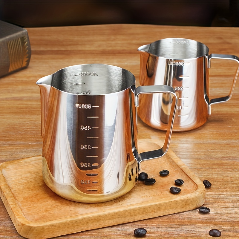 Stainless Steel Coffee Jacquard Cup With Scale Pointed Nose - Temu