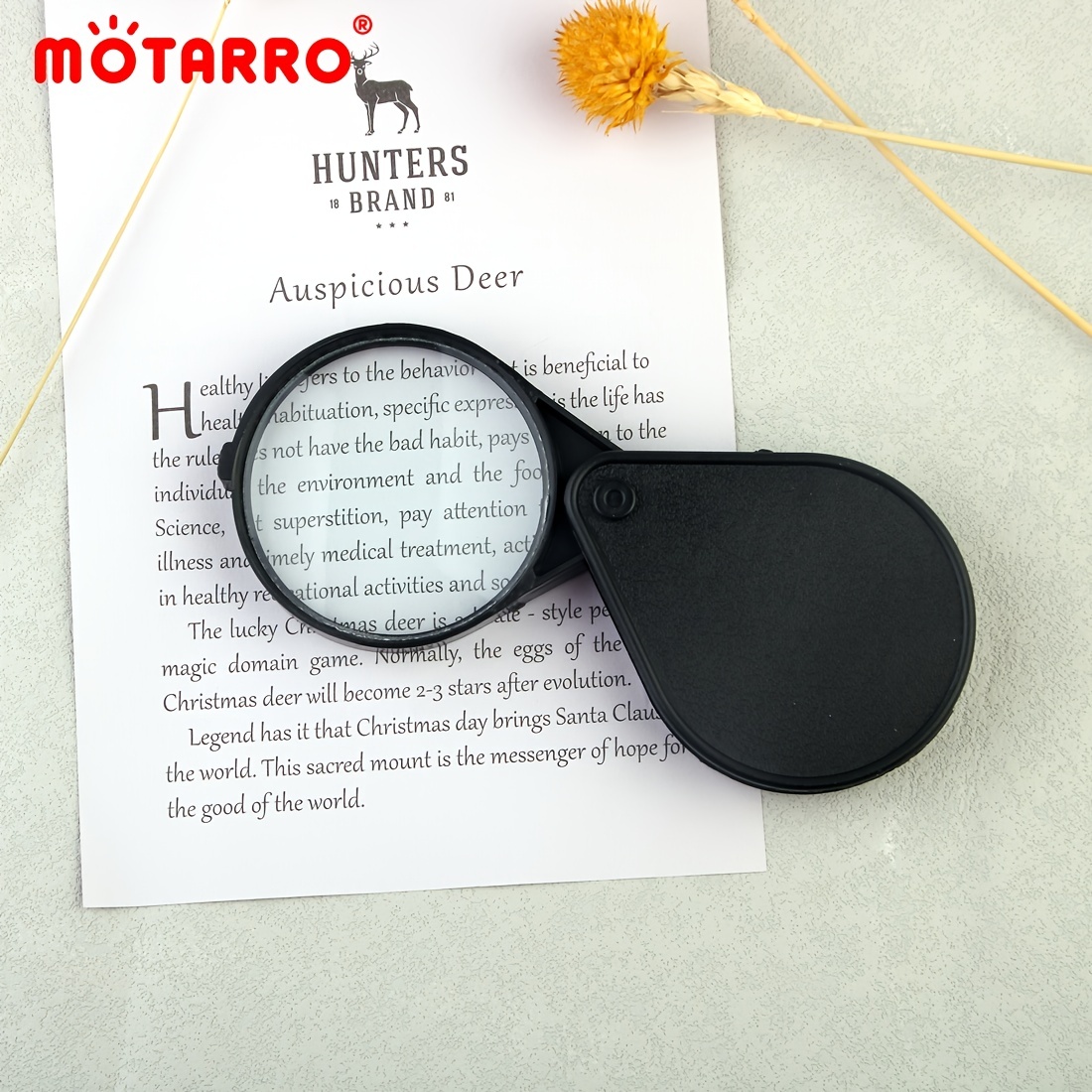 10X Small Magnifying Glass Mini Pocket Magnifier Folding Magnify Glasses  With Rotating Protective Holster For Seniors
