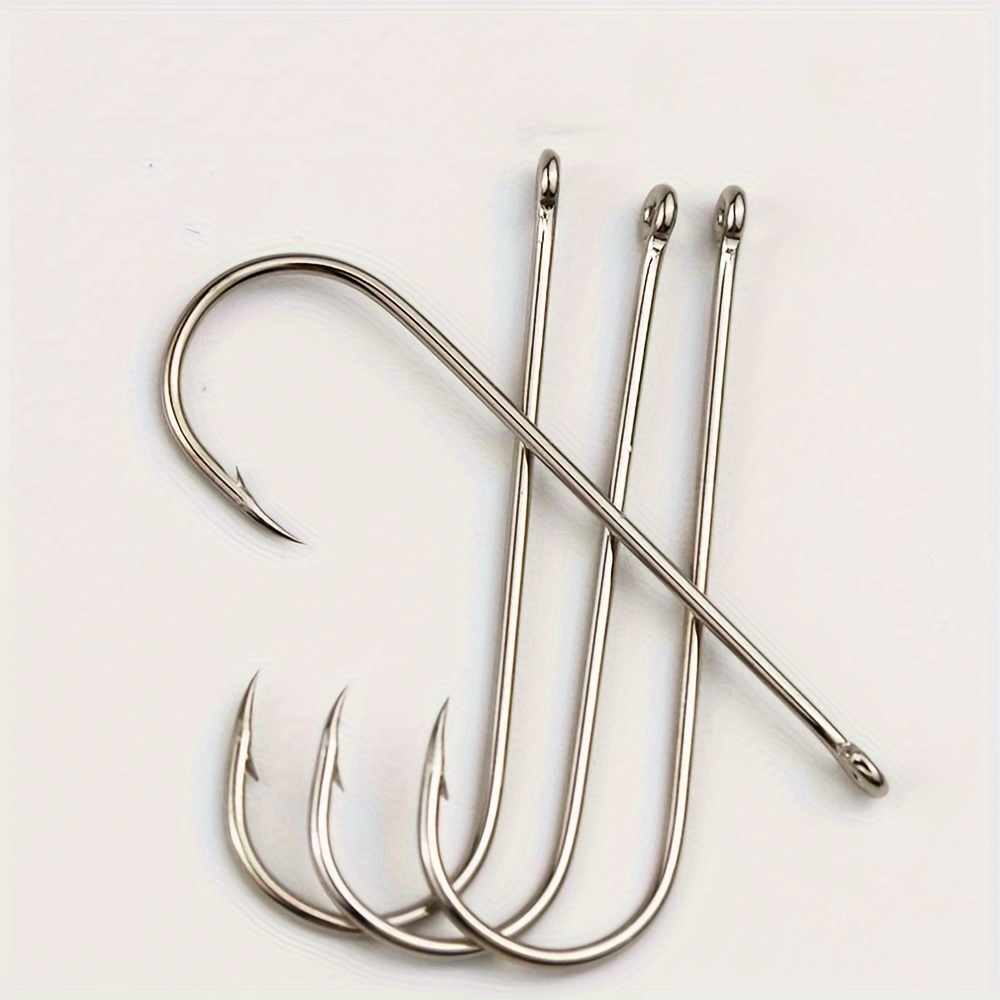Saltwater Fishing Hooks- 45pcs Stainless Steel Hooks O'Shaughnessy Forged Long Straight Shank J Fishing Hook Extra Strong for Saltwater Freshwater