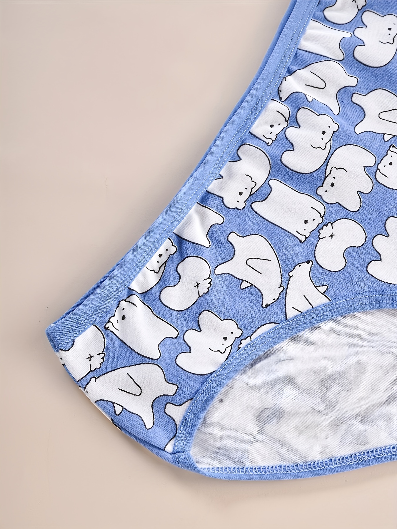 Cute Soft Cotton Cartoon Pattern Briefs Panties Set Women - Temu