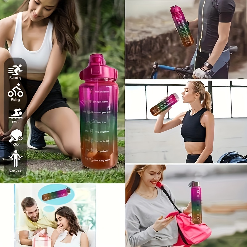 Sports Water Bottles With Push Button, & &, Motivational Water