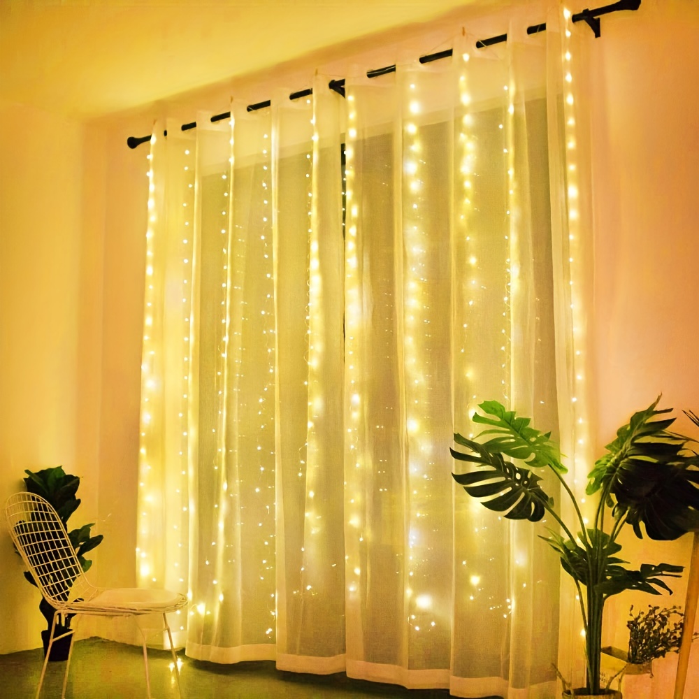 Usb Led Curtain String Lights Holiday Wedding Fairy Light - Temu