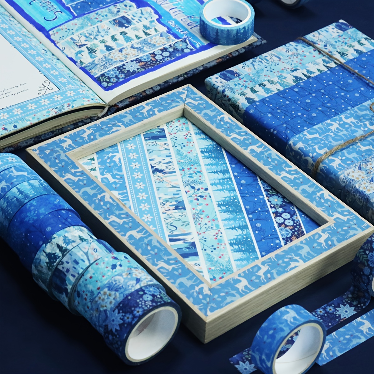 Blue Winter Snowflake Washi, Planner Washi Tapes