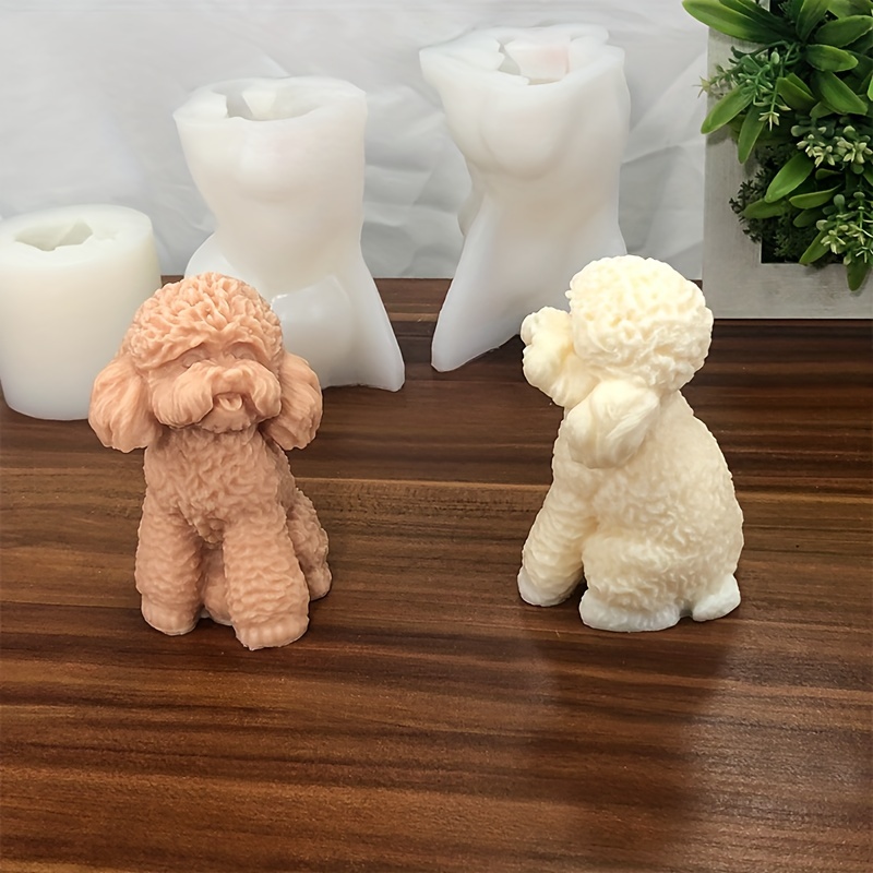 3D Dog Candle Mold Silicone DIY Teddy Dog Candle Molds for Candle