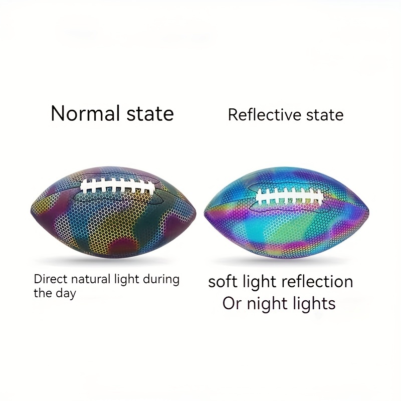 Holographic Luminous Light Up Reflective Football for Night Games &  Training, Glowing in The Dark, Great American Football Toy Gifts for Boys,  Kids, Men 