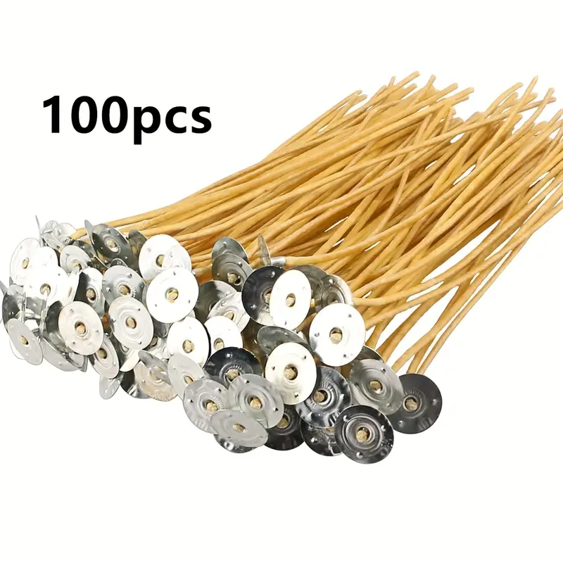 100pcs 6 Inch Beeswax Candle Wicks,100pcs Hemp Candle Wick,Candle Wick Slow  Burning,Pre-Waxed Wick For Candle Making(2mm Diameter)
