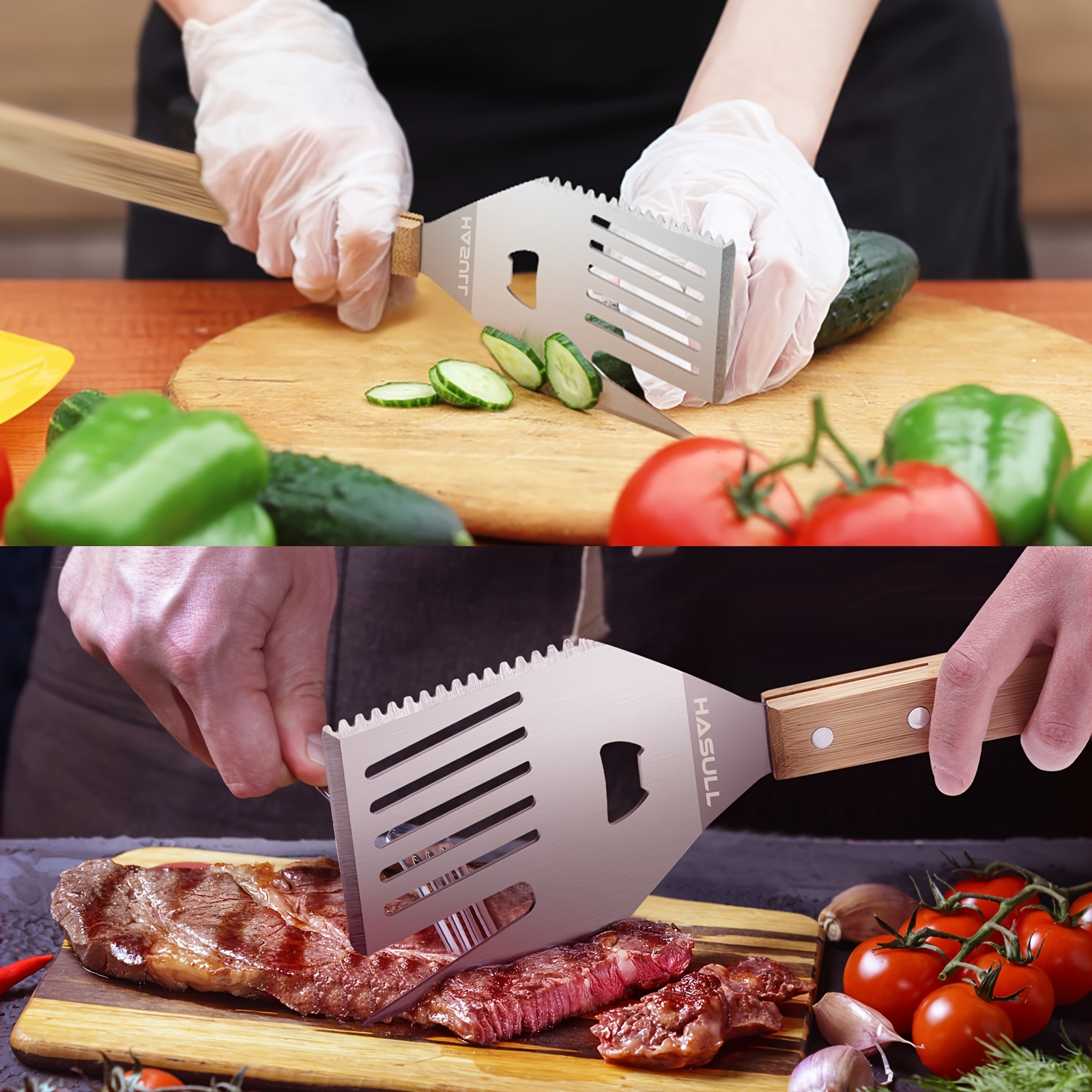 BBQ TOOL Steak Flipper Hook with Bottle Opener - Man