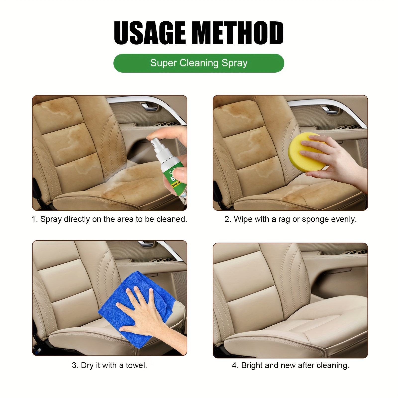 Car Interior Cleaner Car Roof Interior Door Panel Wash free - Temu