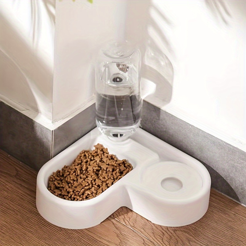 TEMU 1pc Two-in-one Automatic Pet Water Feeder With Bowls, Convenient Cat Food And Water Dispenser