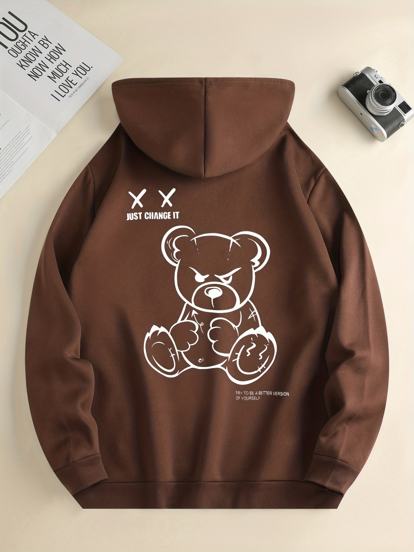 Teddy bear print hoodie