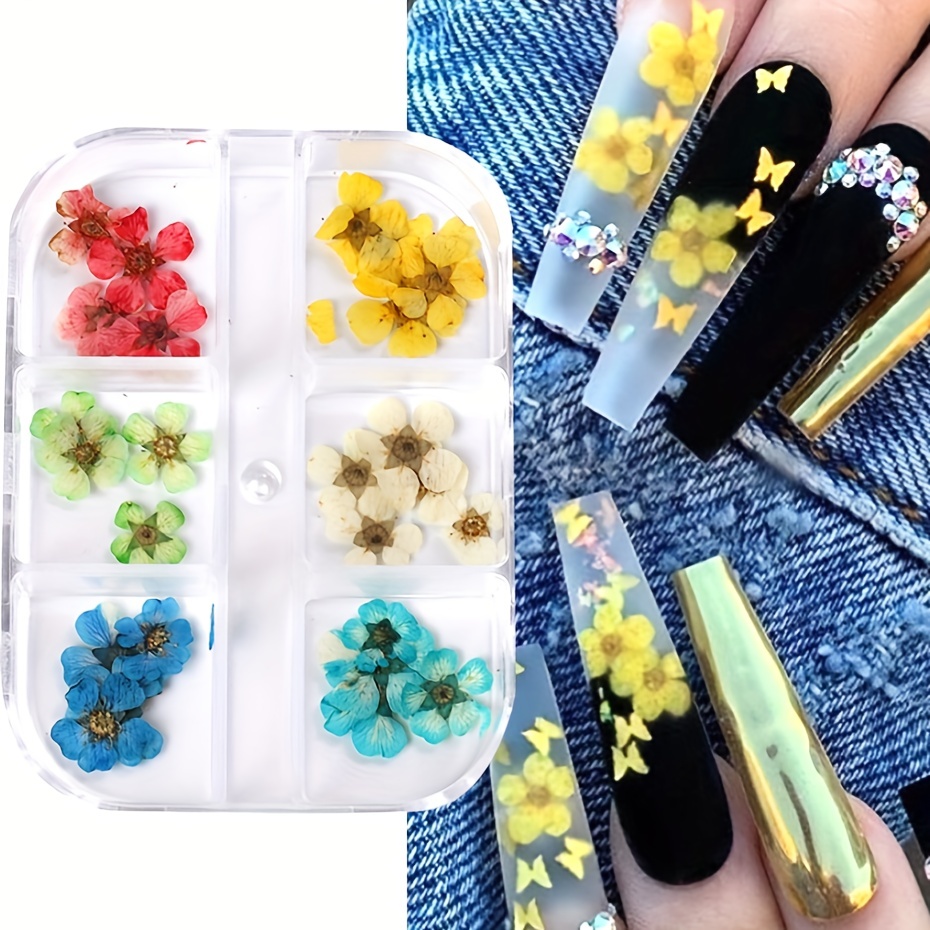 3d Dried Flower Nail Art Charms For Nail Art Decoration - Temu