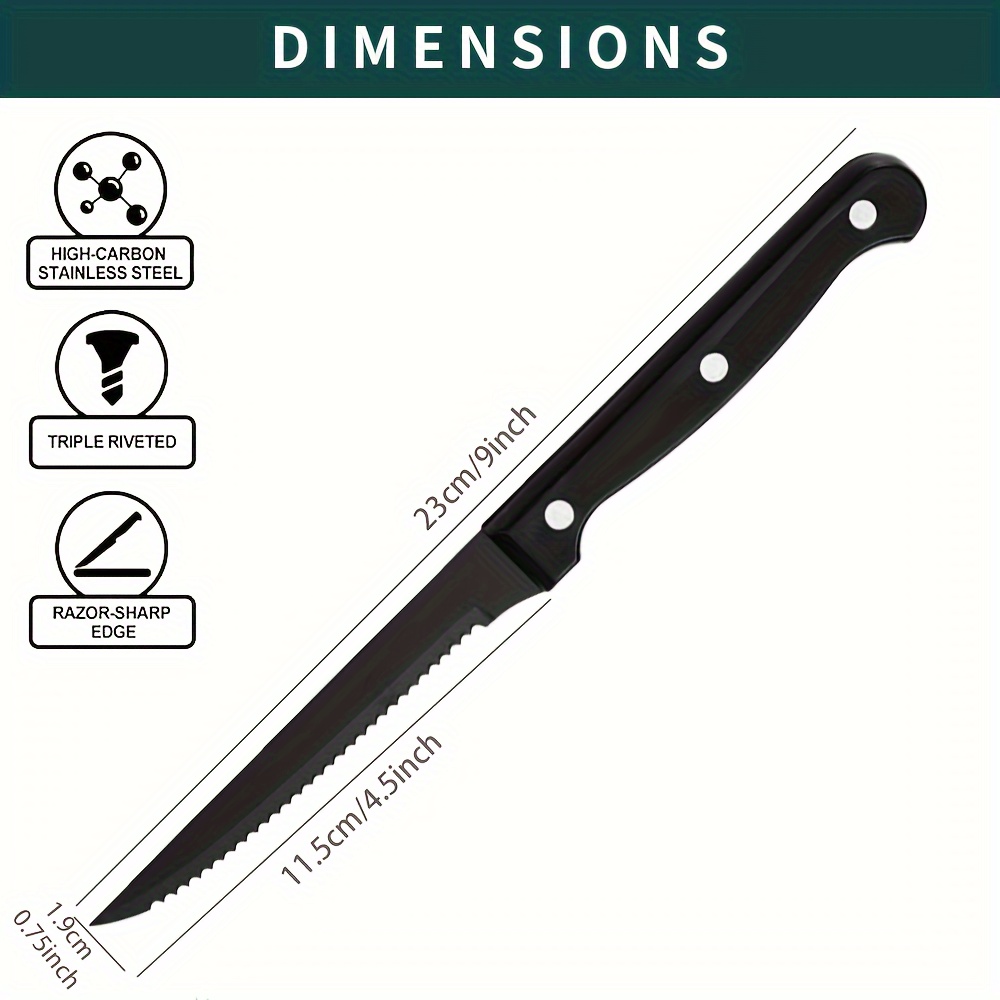 Stainless Steel Serrated Knives Sharp And Durable Steak - Temu