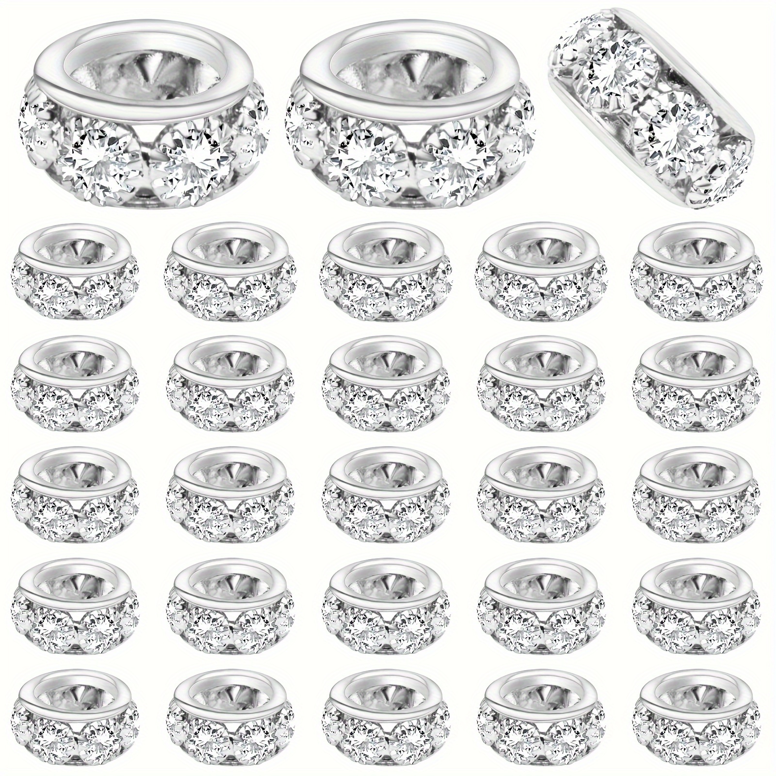 Crystal Rhinestone Polymer Clay Large Hole Beads With Silvery Brass Cores  Spacer Beads For Jewelry Making Diy Fashion Bracelets Necklaces Craft  Supplies - Temu