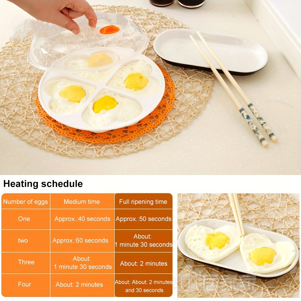 1pc Microwave Egg Cooker Heart Shaped Microwave Egg Poacher - Temu