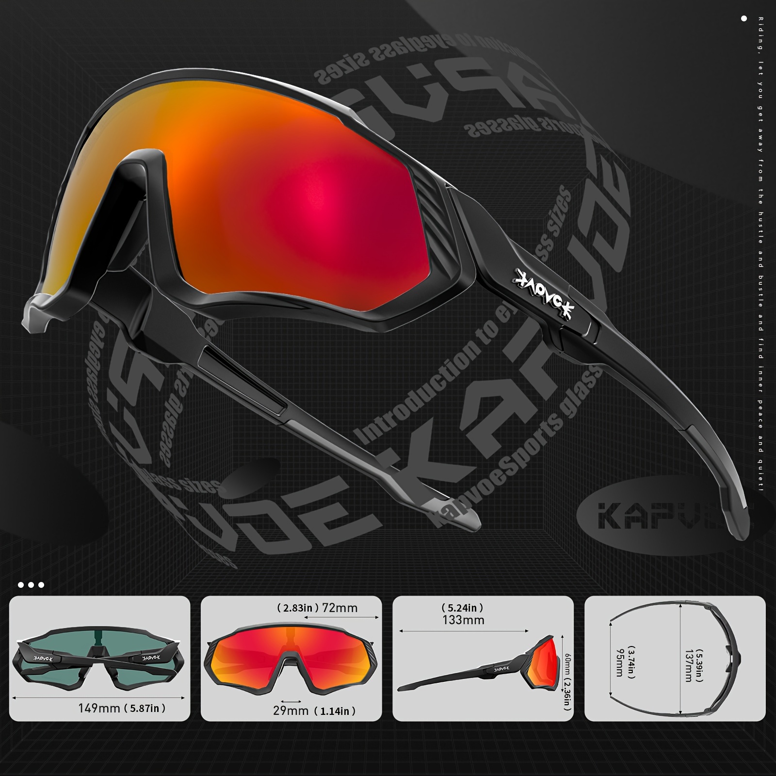  Cycling Glasses - Cycling Glasses / Bikes & Cycling  Equipment: Sports & Outdoors