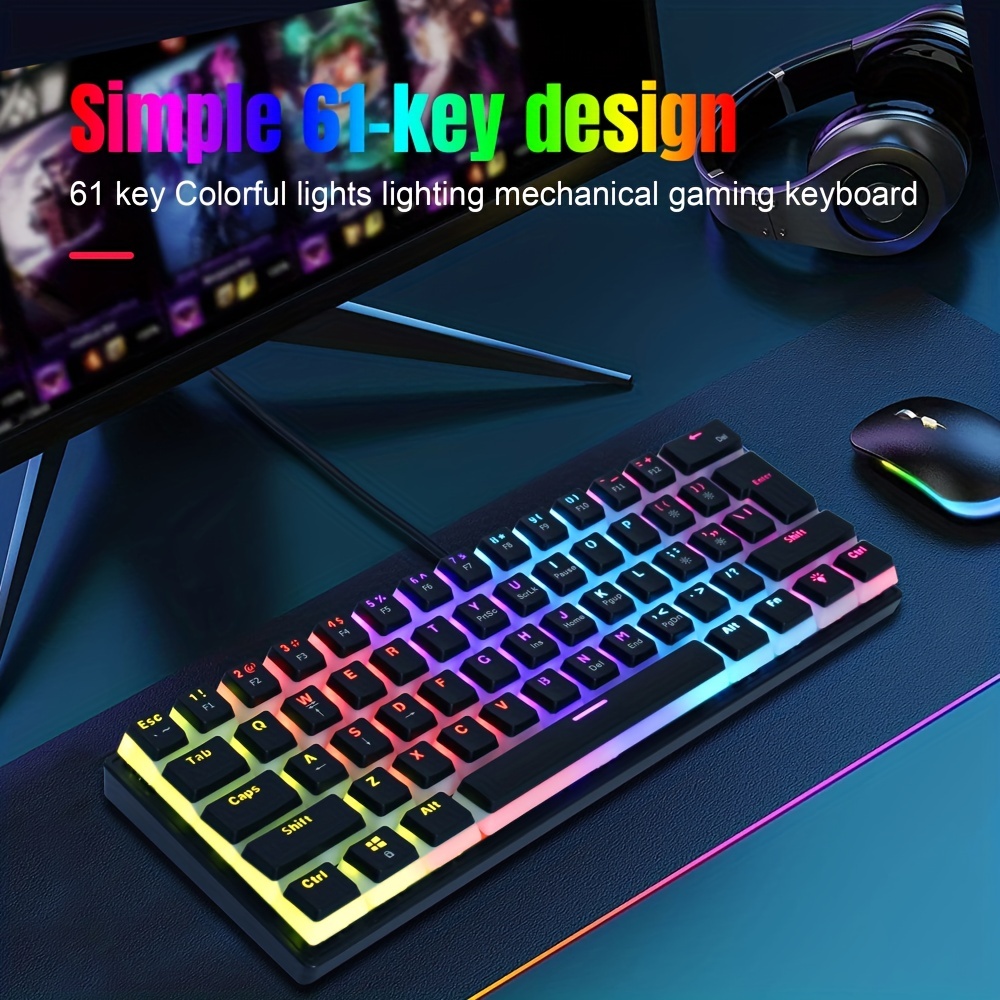 Buy HXSJ 61 Key Wired Mechanical Keyboard with USB Plug & Multiple Lighting Modes