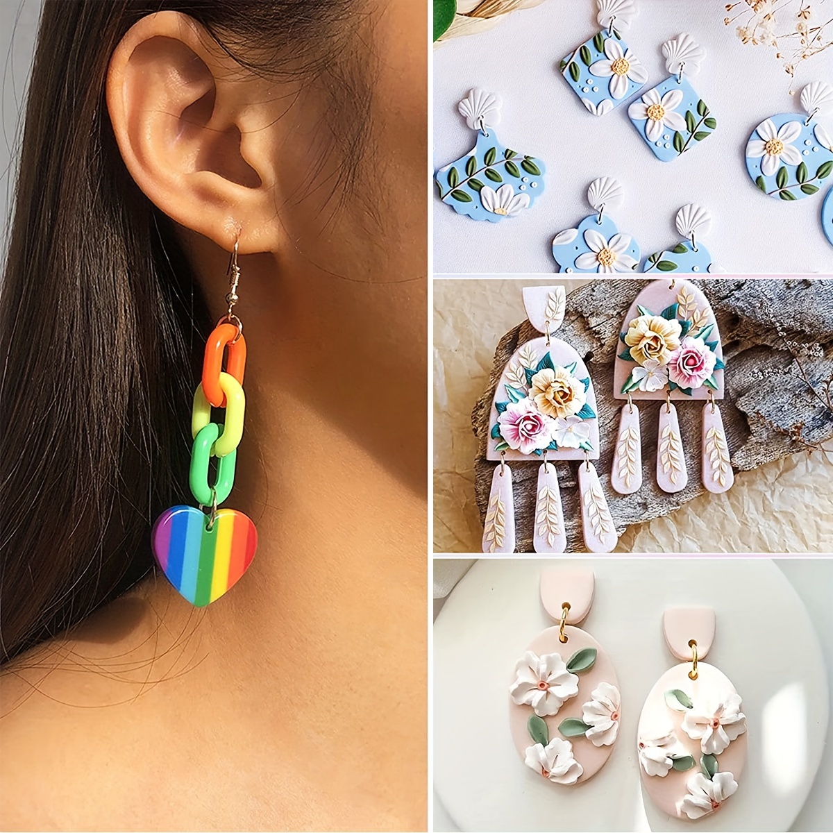 Polymer Clay Stud Earrings Set Clay Ear Cutters for Polymer Jewelry Making  Craft