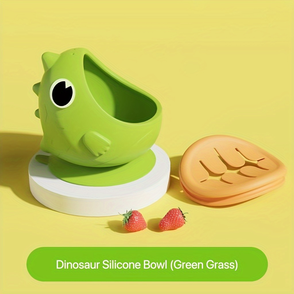 Dinosaur Silicone Bowl Anti-fall and Anti-scalding Tableware