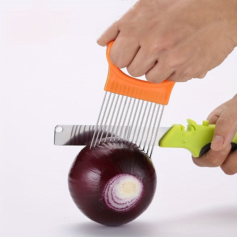 Onion Holder Slicer Vegetable Tools Tomato Cutter Stainless Steel Kitchen  Gadget