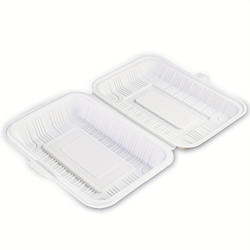 Clamshell Take Out Food Containers, 1-compartment, Disposable To Go  Container, To Go Boxes With Lids, Trays For Lunch, Dinner, Meal-prep, ,  Biodegradable - Temu