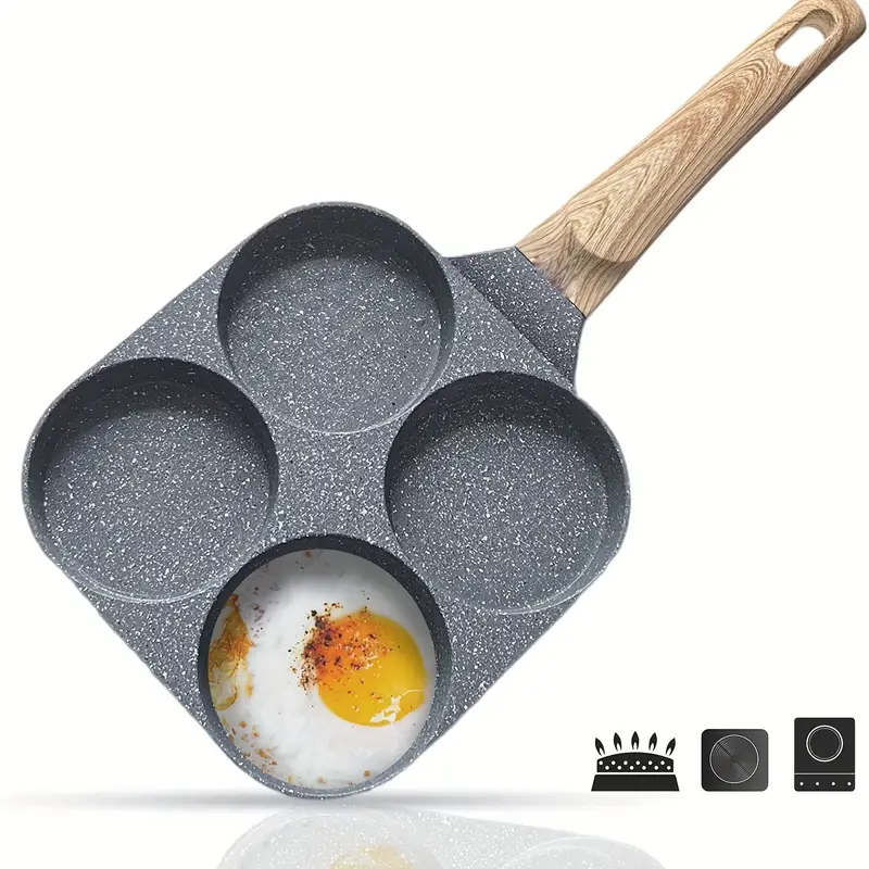 New Style Four cup Fried Egg Pan Medical Stone Non - Temu