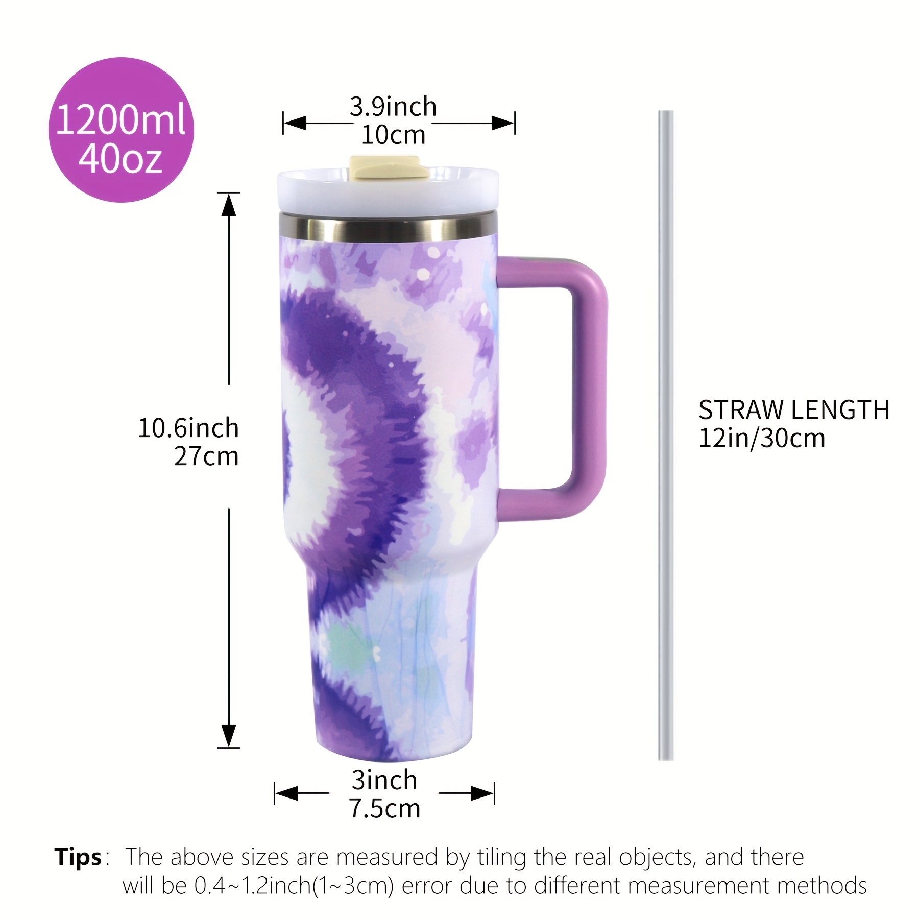 Cold Drink Cup With Handle Straw And Dust proof Cup Cover - Temu