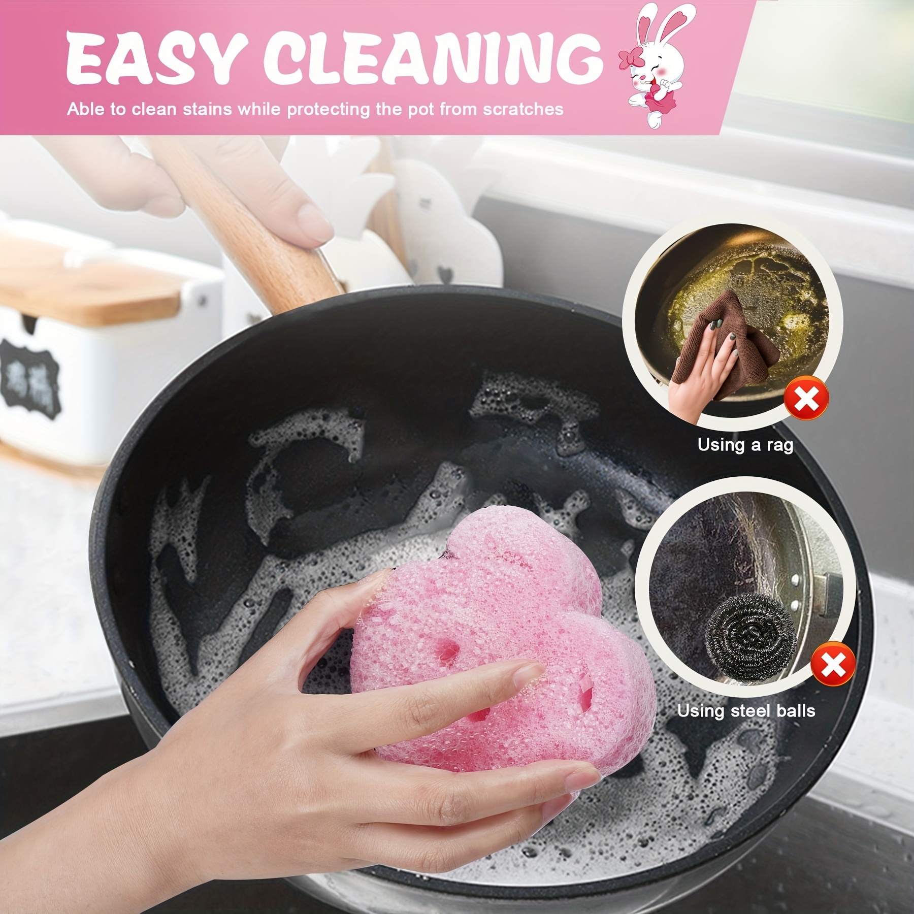 Reusable Strawberry Shaped Sponge For Easy Dishwashing And - Temu