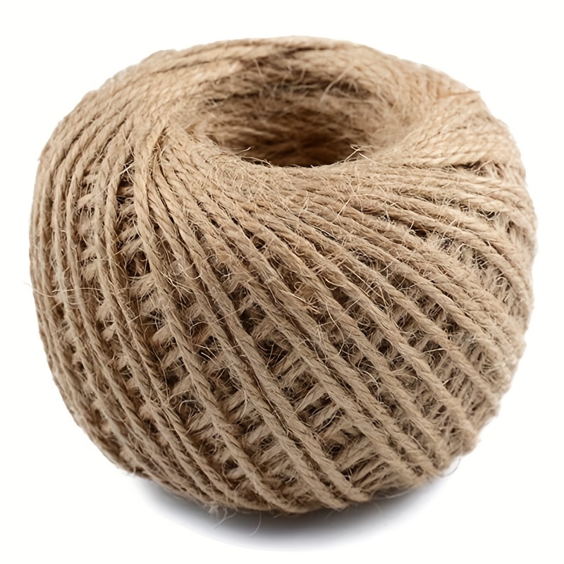 Natural Jute Twine 5mm 100 Feet Crafting Twine String for Crafts Gift, Craft Projects, Wrapping, Bundling, Packing, Gardening and More, Jute Rope to
