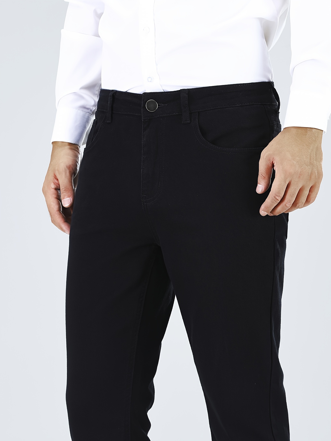Men's Street Style Flared Trousers Casual Match Denim Pants - Temu