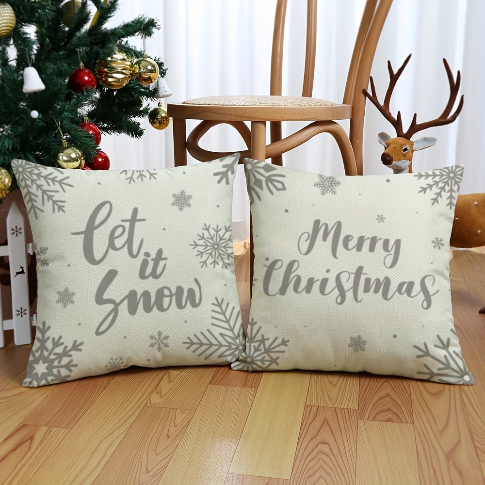 Christmas Pillow Covers 18x18 Set of 4 for Christmas Decorations Xmas  Christmas Throw Pillow Covers Merry Christmas Pillows Winter Holiday Throw Pillows  Christmas Farmhouse Decor for Couch 