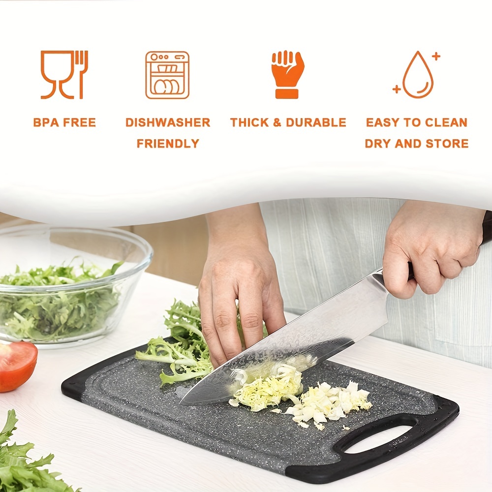Kitchen Cutting Board BPA-Free Reversible Non-Slip Plastic