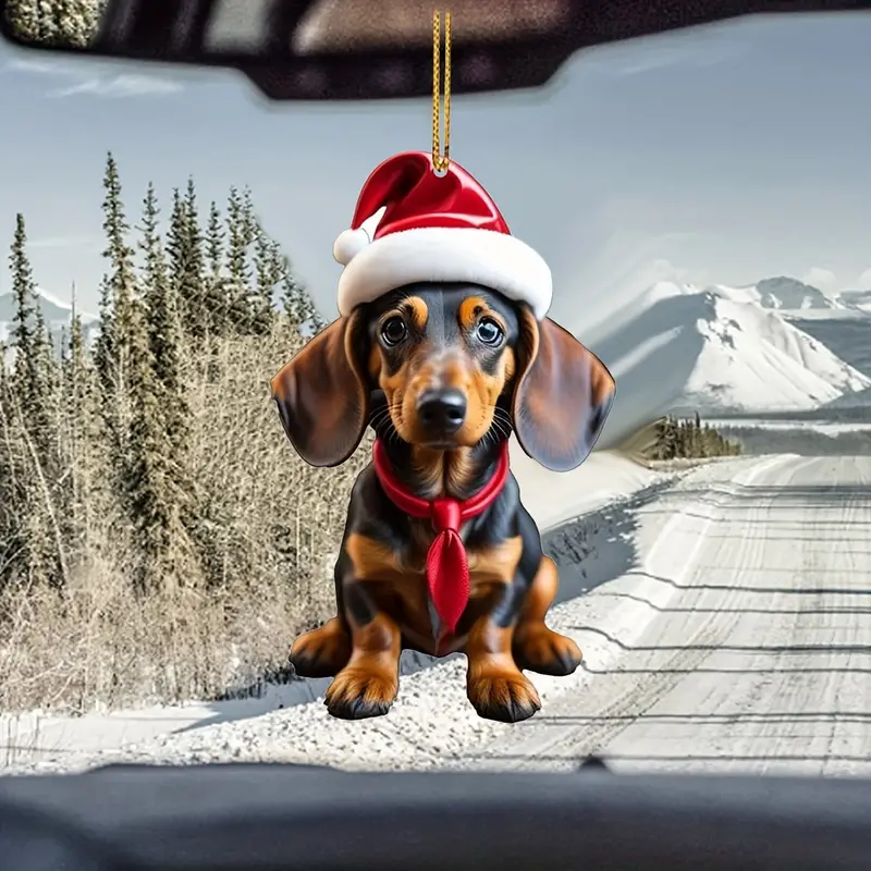 1pc Nette Hund Auto Anhänger Ornament Acryl Auto Rückspiegel