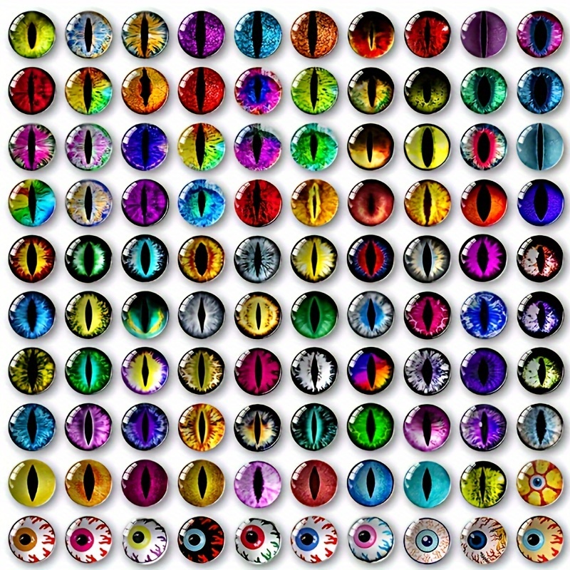  100pcs Fake Eyes Glass Decor DIY Crafts Fake Eyeballs