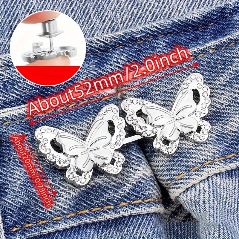 Alloy Flower Pants Button Tightener Jean Buttons for Loose Jeans Skirts
