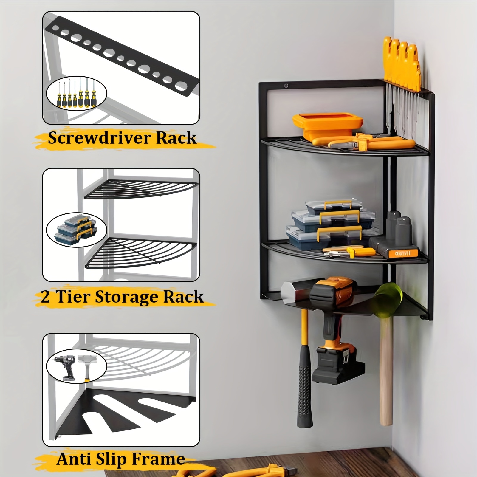 Screwdriver Organizer, Metal Plier Organizer Hammer Rack