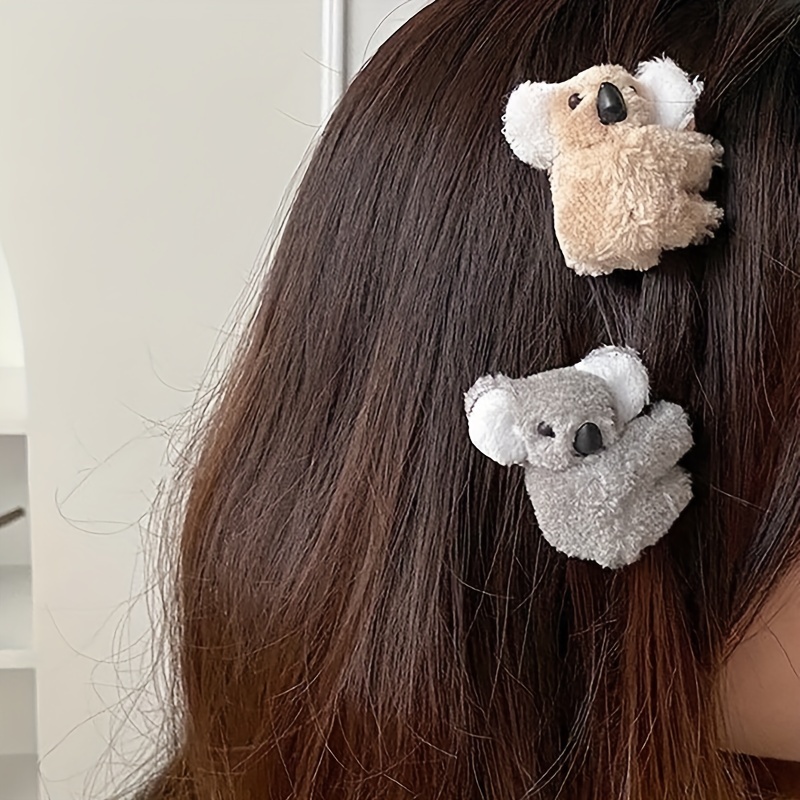 Peluche Koala Pinzas para el cabello Horquilla Barrette Stick para mujeres  y gris jinwen lindas pinzas para el cabello