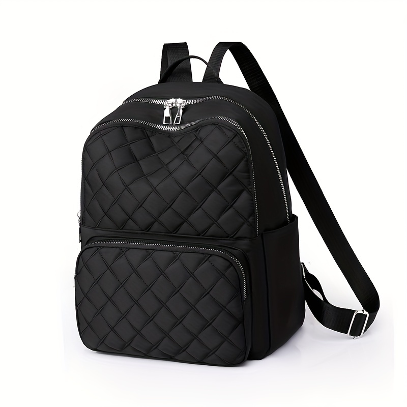 Quilted Backpack Women, Nylon School Bag, Nylon Backpacks