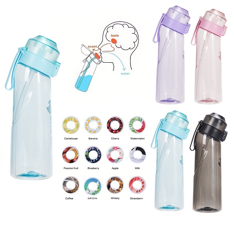1PC 650ml/22oz Sports Water Bottle, Portable Outdoor Sports Leak Proof  Travel Straw Water Cup, Comes With 0 Sugar And 0 Calorie Random Fruit  Beverage Flavor Pods, Air Bottle Flavor Pods, Water Bottle
