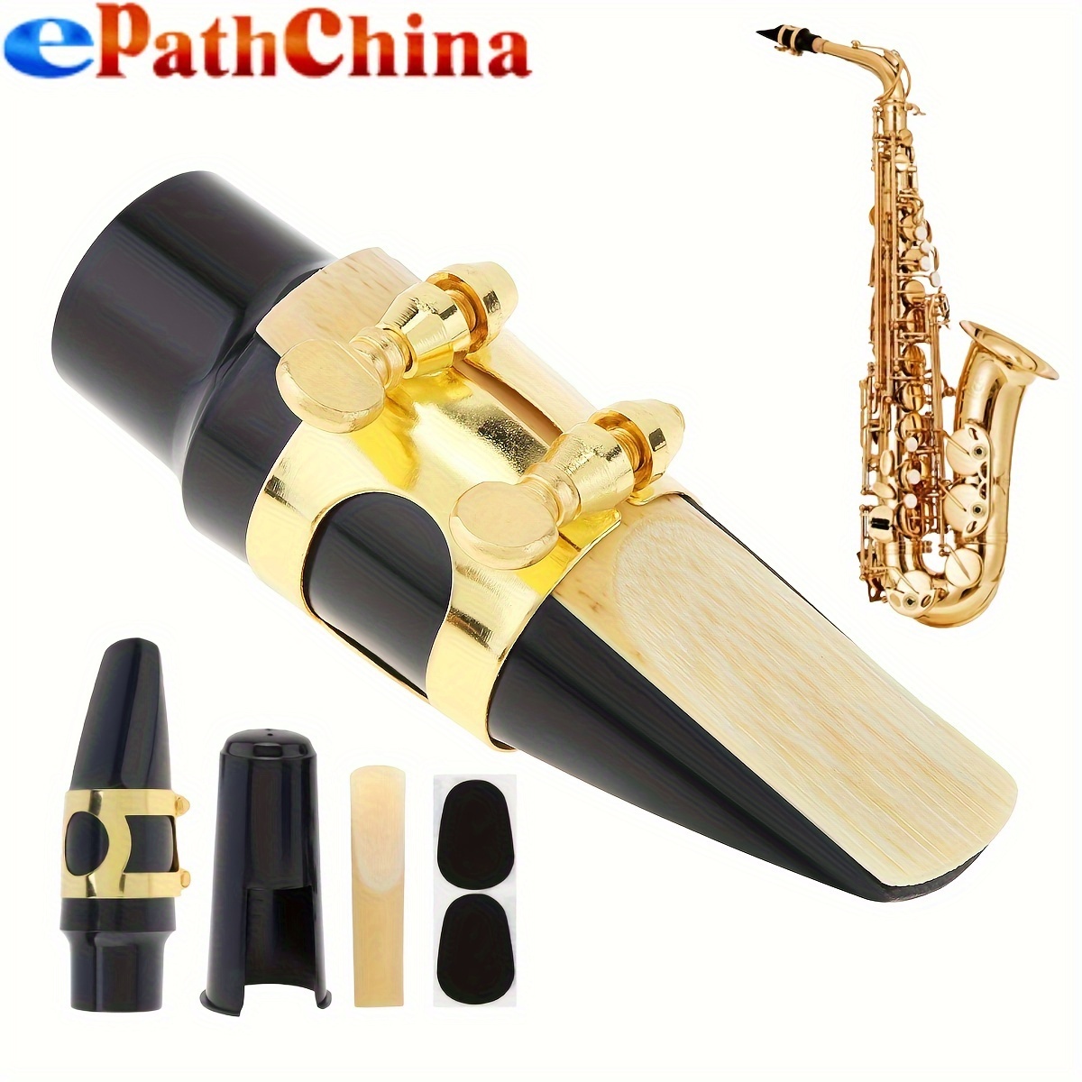 ensemble bec sax Saxophone alto Saxophone ABS Embouchure avec capuchon  Boucle en métal Reed Pads Instruments de musique
