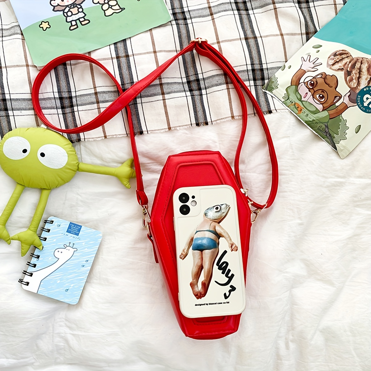 Cute Cartoon Pattern Printed Soft PU Leather Casual Versatile Wide