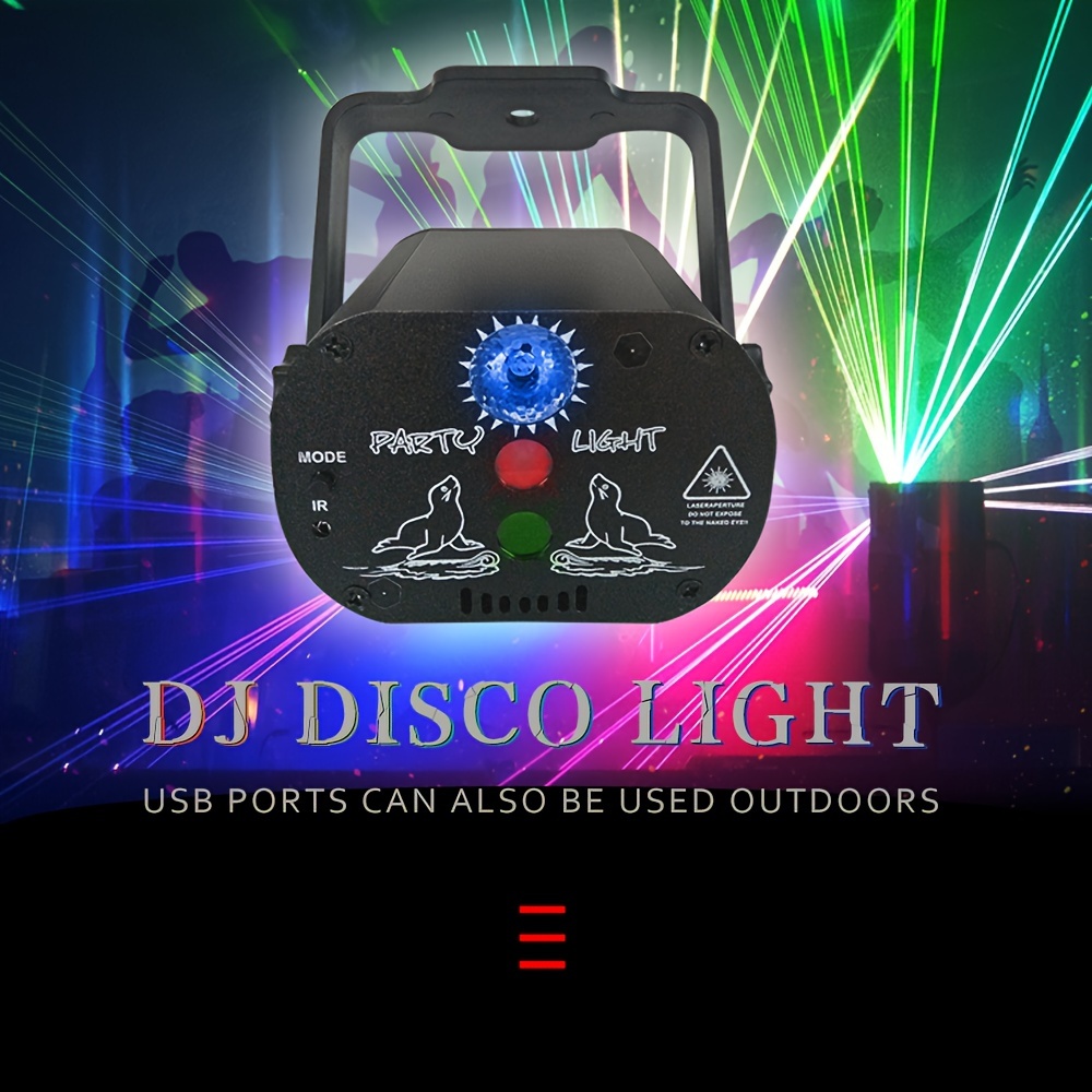 Dj Disco Stage Party Lights Sound Activated Laser Light Rgb - Temu