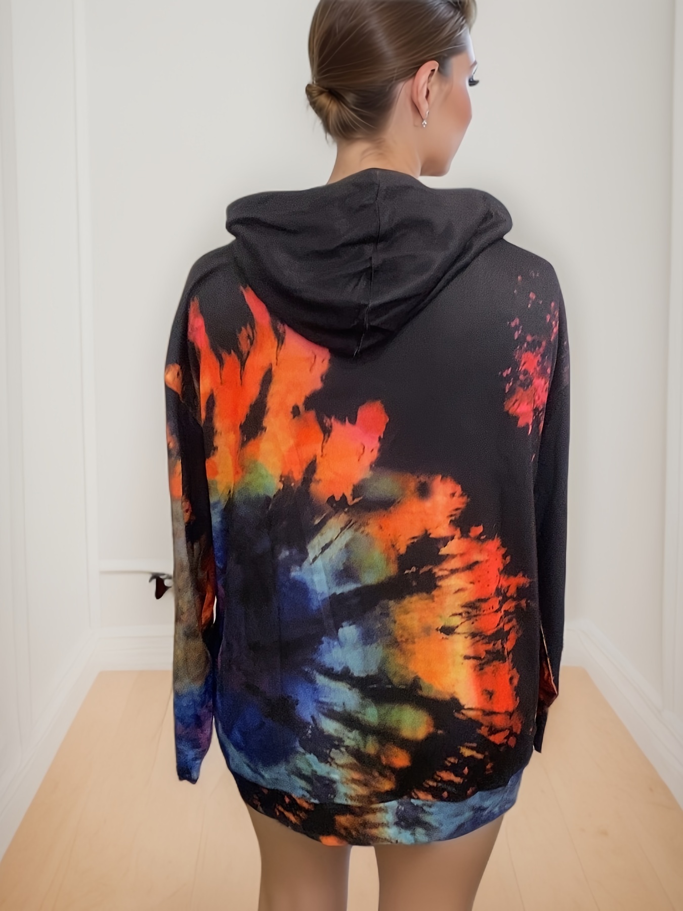 Orange and black tie best sale dye hoodie