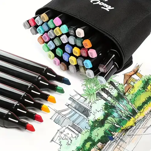 Color Markers Alcohol Felt Pen Manga Sketching Markers Dual Brush Art  Supplies